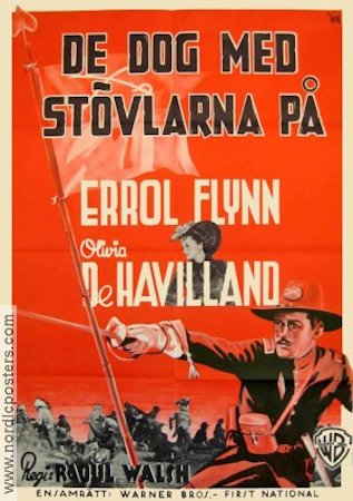 De dog med stövlarna på 1941 movie poster Errol Flynn Olivia de Havilland