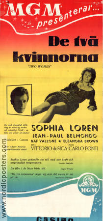 Two Women 1960 movie poster Sophia Loren Jean-Paul Belmondo Vittorio De Sica