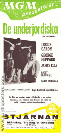 The Subterraneans 1960 movie poster Leslie Caron George Peppard Janice Rule Ranald MacDougall