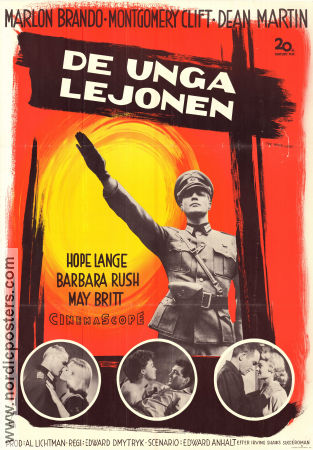 The Young Lions 1958 movie poster Marlon Brando Montgomery Clift Dean Martin Hope Lange Barbara Rush May Britt Edward Dmytryk War Find more: Nazi