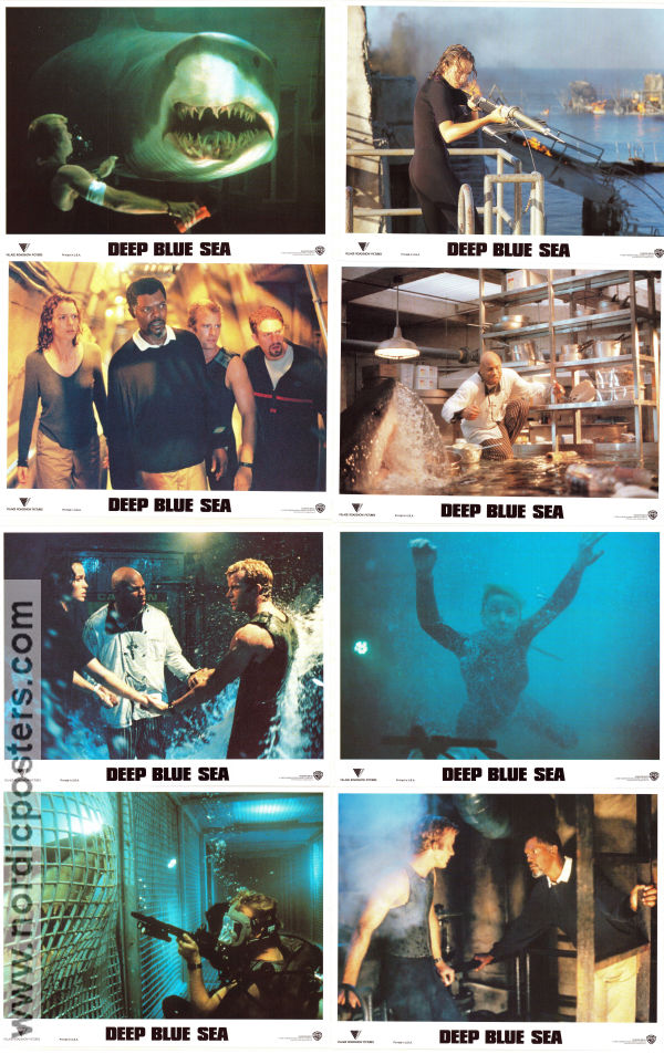 Deep Blue Sea 1999 large lobby cards Thomas Jane Renny Harlin
