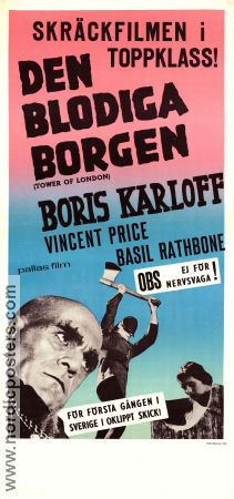 Tower of London 1939 poster Basil Rathbone Rowland V Lee