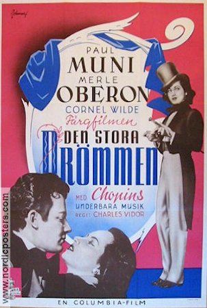 A Song to Remember 1945 movie poster Paul Muni Merle Oberon Cornel Wilde Charles Vidor