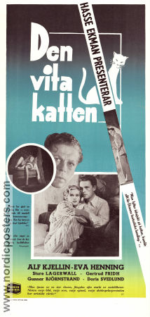 Den vita katten 1950 movie poster Alf Kjellin Eva Henning Sture Lagerwall Hasse Ekman Cats