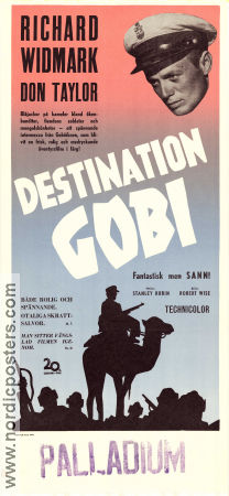 Destination Gobi 1953 movie poster Richard Widmark Don Taylor Max Showalter Robert Wise Asia