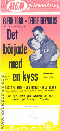 It Started with a Kiss 1959 movie poster Glenn Ford Debbie Reynolds Eva Gabor George Marshall