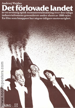 Ziemia obiecana 1975 movie poster Daniel Olbrychski Wojciech Pszoniak Andrzej Seweryn Andrzej Wajda Country: Poland Artistic posters