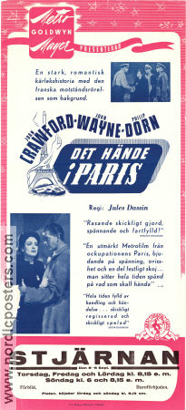 Reunion in France 1942 movie poster Joan Crawford John Wayne Philip Dorn Jules Dassin