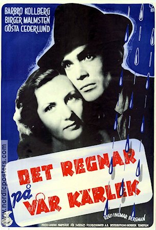 Man with an Umbrella 1946 movie poster Barbro Kollberg Birger Malmsten Ingmar Bergman