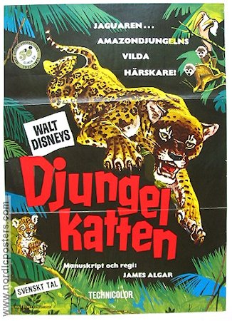 Jungle Cat 1960 movie poster Winston Hibler James Algar Documentaries Cats