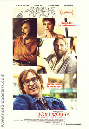 Don´t Worry He Won´t Get Far on Foot 2018 movie poster Joaquin Phoenix Jonah Hill Rooney Mara Gus Van Sant