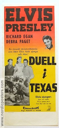 Love Me Tender 1956 movie poster Elvis Presley Richard Egan Debra Paget Robert D Webb Instruments Musicals