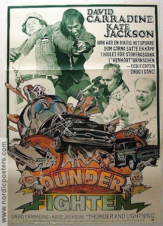 Thunder and Lightning 1977 movie poster David Carradine Kate Jackson Sterling Holloway Corey Allen Cars and racing