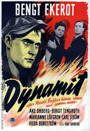 Dynamit 1947 movie poster Bengt Ekerot Birgit Tengroth Åke Ohberg