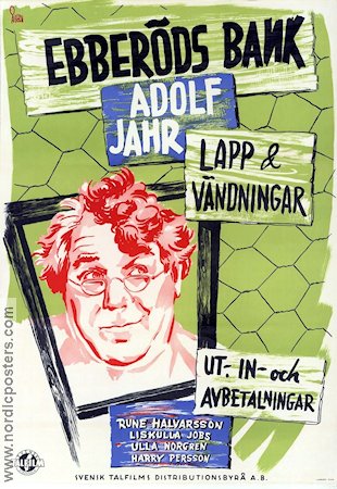 Ebberöds bank 1947 movie poster Adolf Jahr Rune Halvarsson Lisskulla Jobs Nils Ekstam