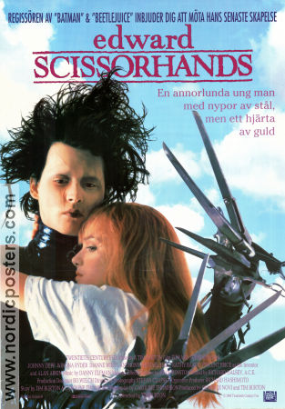 Edward Scissorhands 1990 movie poster Johnny Depp Winona Ryder Tim Robbins Tim Burton