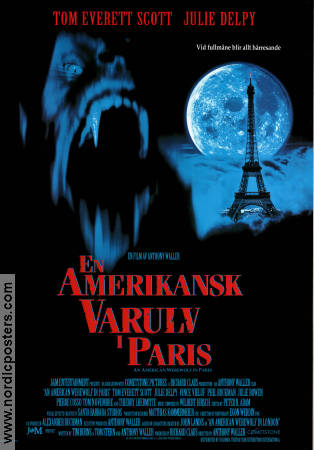 An American Werewolf in Paris 1997 movie poster Tom Everett Scott Julie Delpy Vince Vieluf Anthony Waller