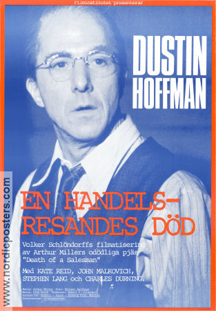 Death of a Salesman 1985 movie poster Dustin Hoffman John Malkovich Kate Reid Volker Schlöndorff Writer: Arthur Miller From TV