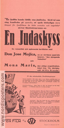 One Mad Kiss 1930 movie poster José Mojica Mona Maris Antonio Moreno Marcel Silver Musicals