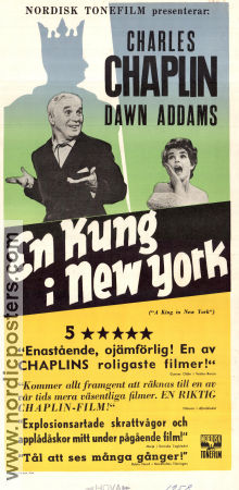 A King in New York 1957 movie poster Dawn Addams Maxine Audley Charlie Chaplin