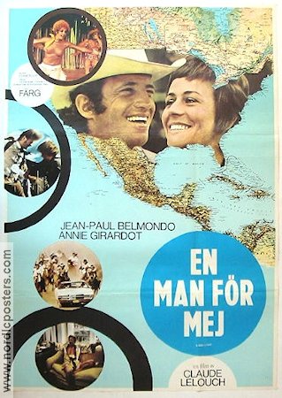 A Man in Love 1970 movie poster Anne Girardot Jean-Paul Belmondo Claude Lelouch