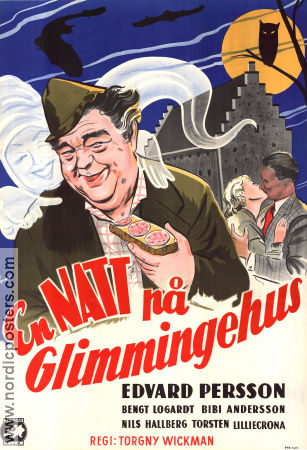 En natt på Glimmingehus 1954 movie poster Edvard Persson Bibi Andersson Bengt Logardt Torgny Wickman
