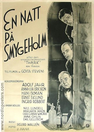 En natt på Smygeholm 1933 movie poster Ernst Eklund Adolf Jahr Hasse Ekman Annalisa Ericson Ingrid Robbert
