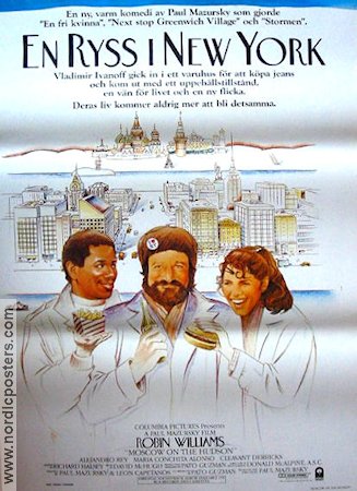 Moscow on the Hudson 1984 movie poster Robin Williams Paul Mazursky