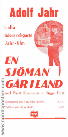 En sjöman går iland 1937 movie poster Adolf Jahr Manne Grünberger Carl Barcklind Ragnar Arvedson