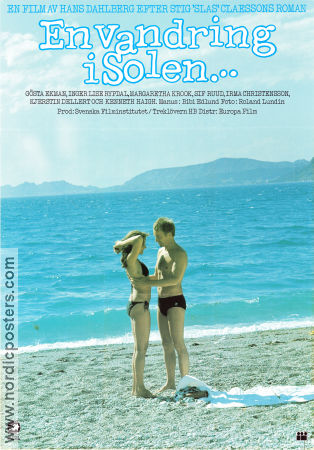 A Walk in the Sun 1978 movie poster Gösta Ekman Inger-Lise Rypdal Margaretha Krook Sif Ruud Hans Dahlberg Writer: Stig Claesson Beach