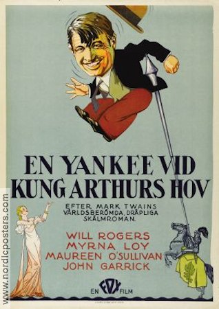 A Connecticut Yankee 1931 movie poster Will Rogers Myrna Loy
