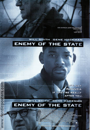 Enemy of the State 1998 movie poster Will Smith Gene Hackman Jon Voight Tony Scott