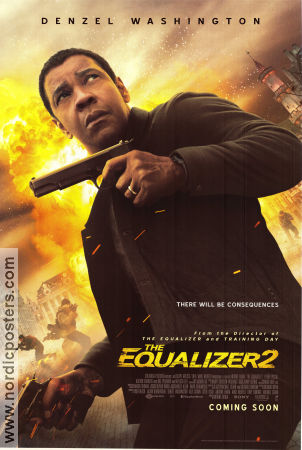 The Equalizer 2 2018 movie poster Denzel Washington Pedro Pascal Ashton Sanders Antoine Fuqua Guns weapons