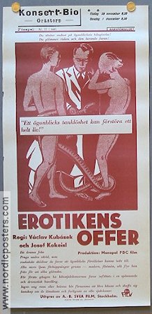 Erotikens offer 1936 movie poster Josef Kokeisl Country: Czechoslovakia