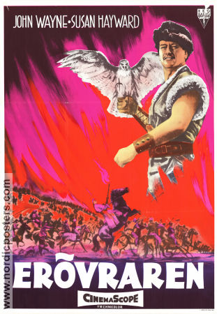 The Conqueror 1956 movie poster John Wayne Susan Hayward Pedro Armendariz Dick Powell