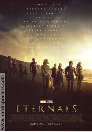 Eternals 2021 movie poster Gemma Chan Richard Madden Angelina Jolie Chloé Zhao Find more: Marvel