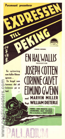 Peking Express 1951 movie poster Joseph Cotten Corinne Calvet Edmund Gwenn William Dieterle Asia Trains Film Noir