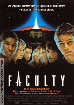 The Faculty 1998 movie poster Jordana Brewster Josh Hartnett Elijah Wood Salma Hayek Robert Rodriguez School