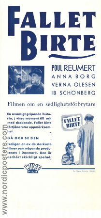 Affaeren Birte 1945 movie poster Poul Reumert Anna Borg Verna Olesen Lau Lauritzen Denmark