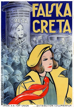 Falska Greta 1934 movie poster Adolf Jahr Karin Albihn