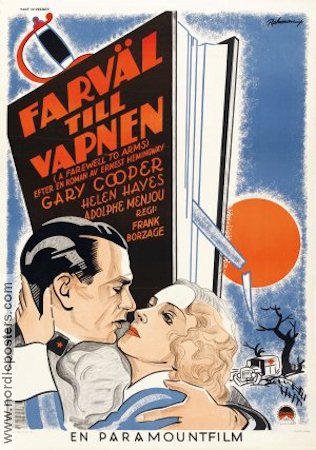 A Farewell to Arms 1932 movie poster Gary Cooper Helen Hayes Writer: Ernest Hemingway