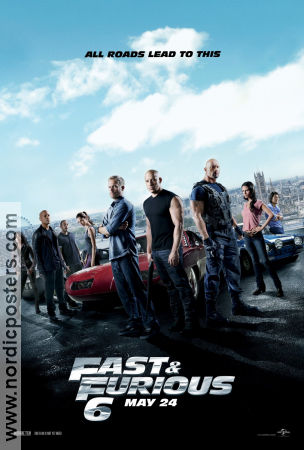 Fast and Furious 6 2013 movie poster Paul Walker Vin Diesel Dwayne Johnson Justin Lin Cars and racing