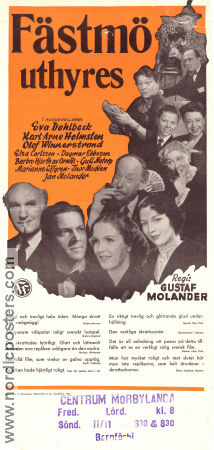 Fästmö uthyres 1950 movie poster Eva Dahlbeck Karl-Arne Holmsten Olof Winnerstrand Gustaf Molander