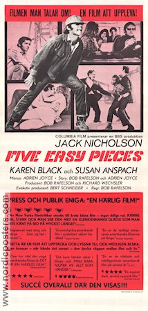 Five Easy Pieces 1970 poster Jack Nicholson Bob Rafelson