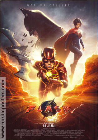 The Flash 2023 movie poster Ezra Miller Michael Keaton Sasha Calle Andy Muschietti Production: DC Comics