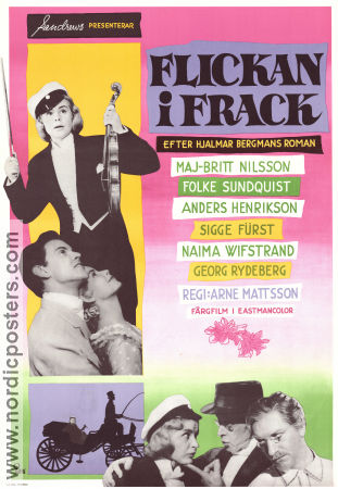 Flickan i frack 1956 movie poster Maj-Britt Nilsson Folke Sundquist Arne Mattsson Writer: Hjalmar Bergman Instruments