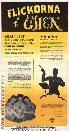 Wiener Mädeln 1949 movie poster Anton Edthofer Judith Holzmeister Willi Forst Country: Austria Musicals
