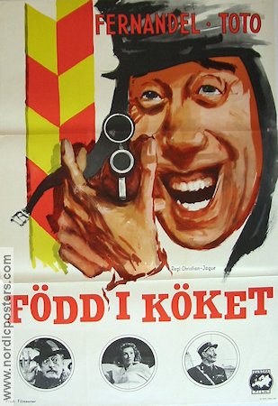 Född i köket 1959 movie poster Fernandel Guns weapons