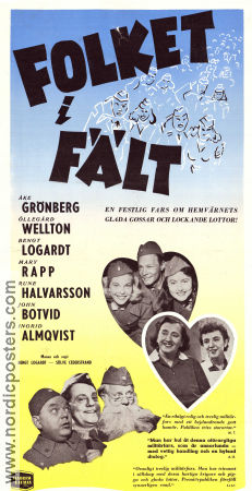 Folket i fält 1953 movie poster Åke Grönberg Bengt Logardt Öllegård Wellton Sölve Cederstrand