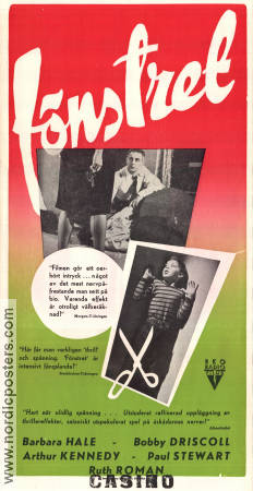 The Window 1949 movie poster Barbara Hale Bobby Driscoll Arthur Kennedy Ted Tetzlaff Film Noir